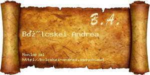 Bölcskei Andrea névjegykártya