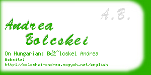 andrea bolcskei business card